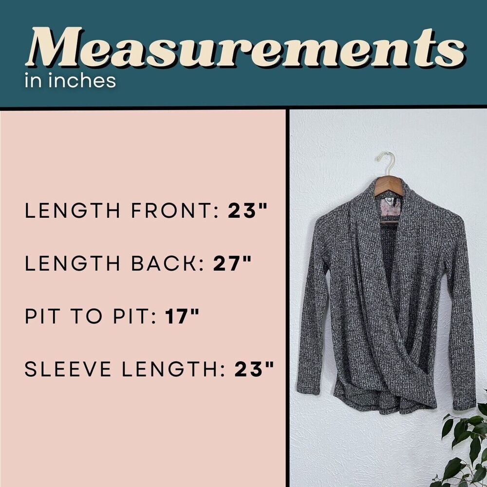 Anthropologie Akemi + Kin Waffle Knit Grey Wrap Top Woodruff Sweater Women's XS - Picture 10 of 10